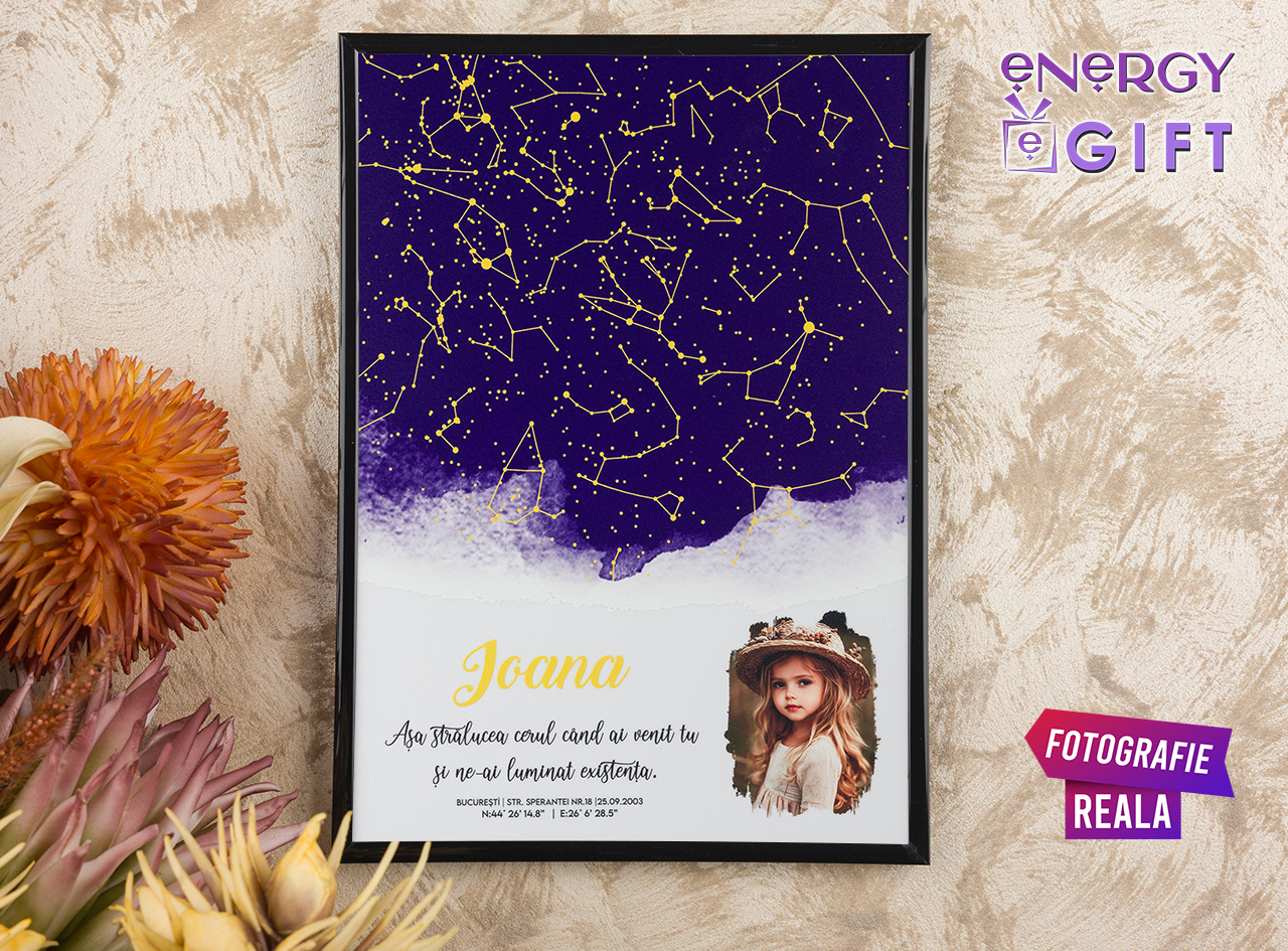 cadou romantic harta cerului personalizată