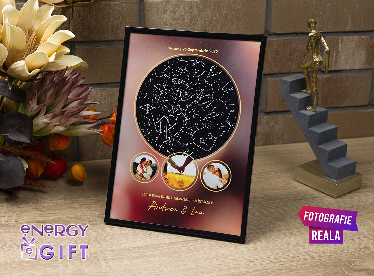 tablou personalizat harta stelelor nastere copil