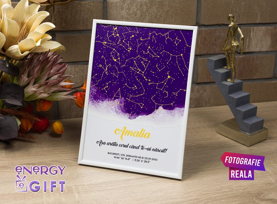 tablou personalizat harta stelelor prima intalnire