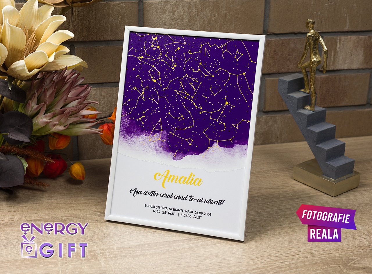 tablou personalizat harta stelelor prima intalnire