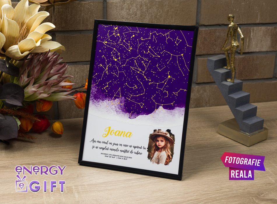 tablou personalizat harta stelelor nastere copil