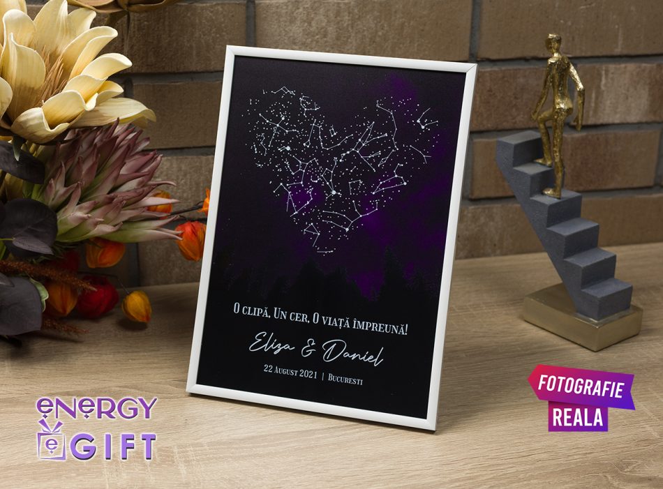 tablou personalizat sky map nastere copil