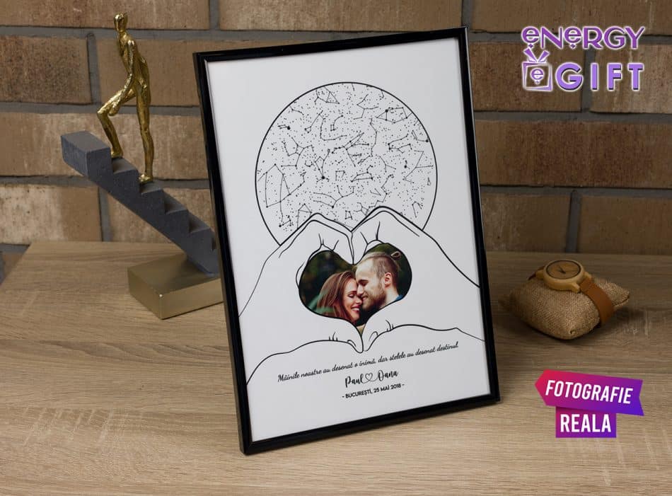 Tablou Sky Map Elegant – Prima Întâlnire Transpusă în Stele