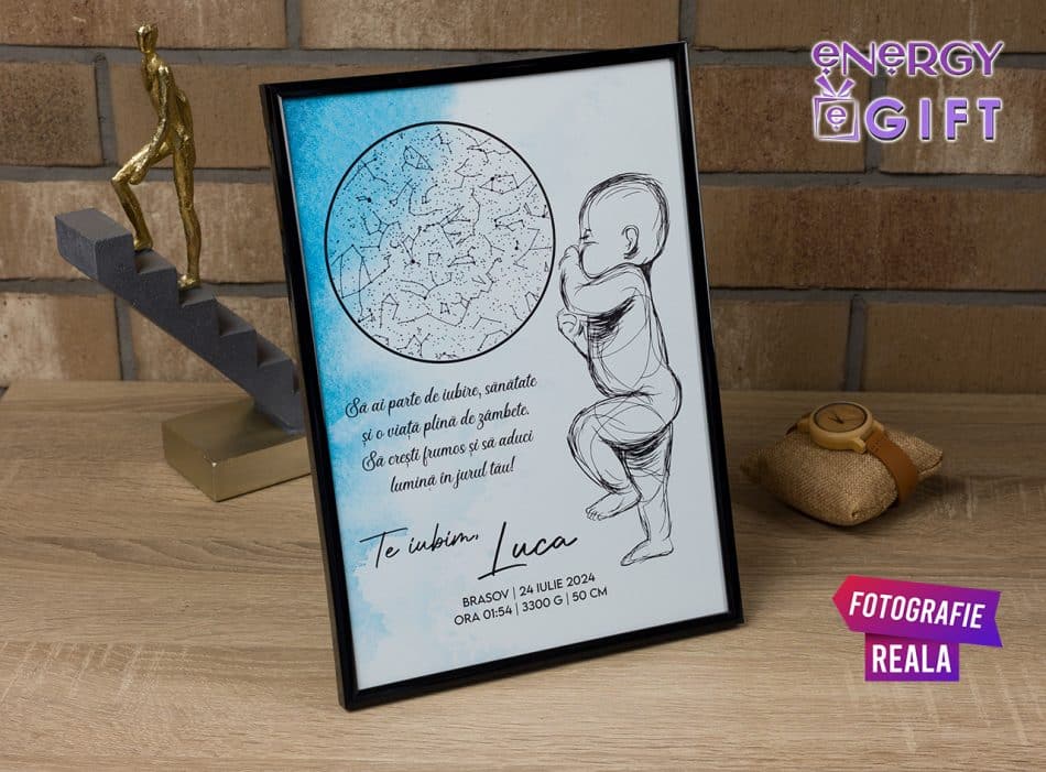 Tablou Sky Map Personalizat – Nașterea Copilului Tău
