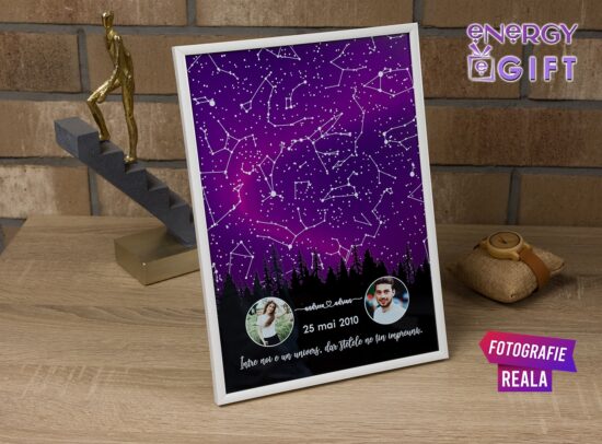Tablou Sky Map cu Dedicatie – Povestea Scrisă în Stele
