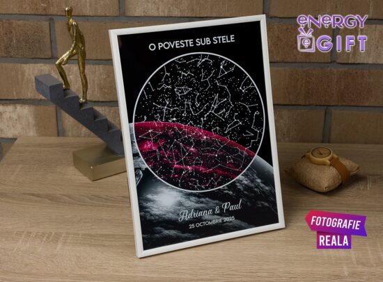 Tablou Sky Map cu Mesaj – Stelele din Ziua Aleasă