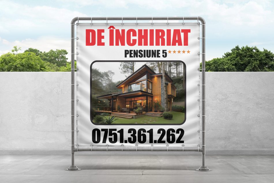 Banner 100x100 cm de închiriat personalizat – print UV pe material PVC european