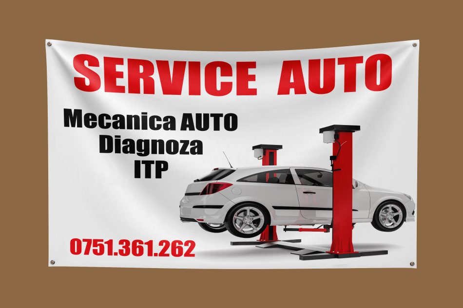Banner 150x200 cm service auto personalizat – print UV pe material PVC premium