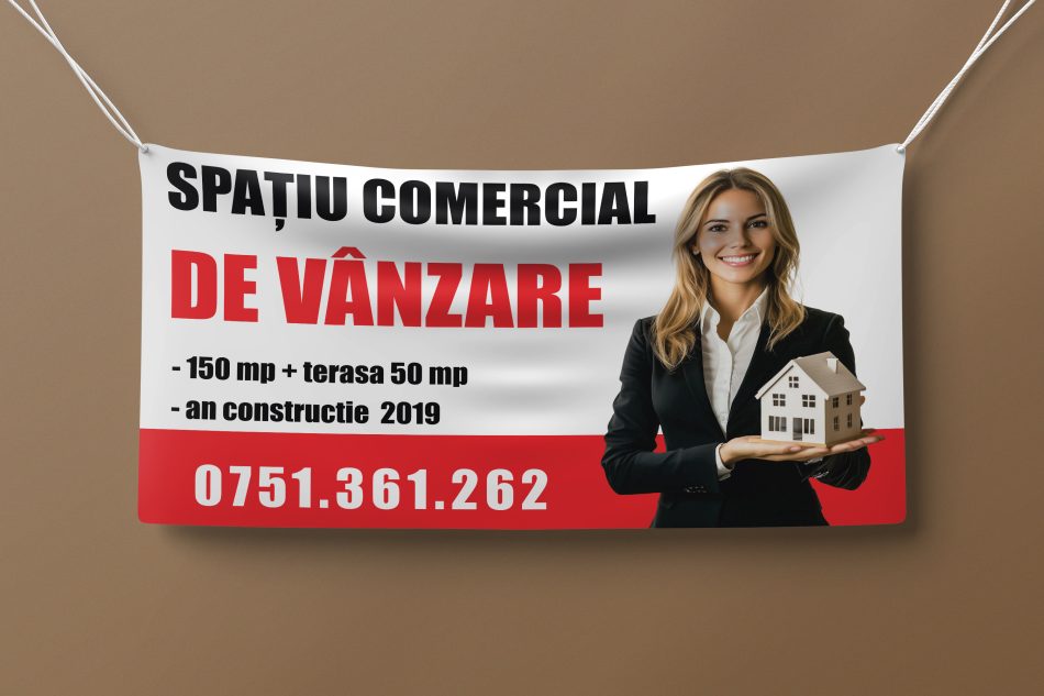Banner 90x150 cm de vânzare personalizat – print UV color pe material PVC