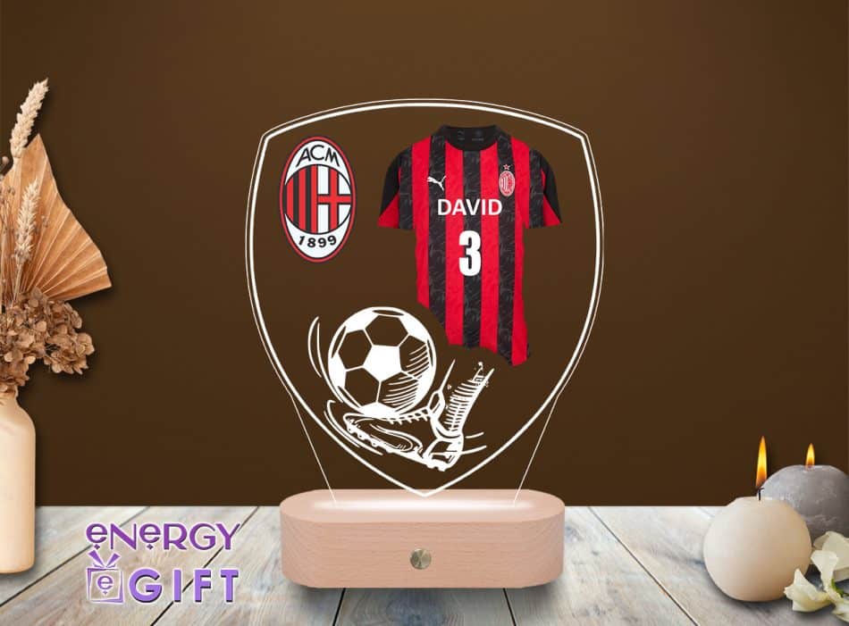 Lampa led personalizata tricou fotbal Ac Milan