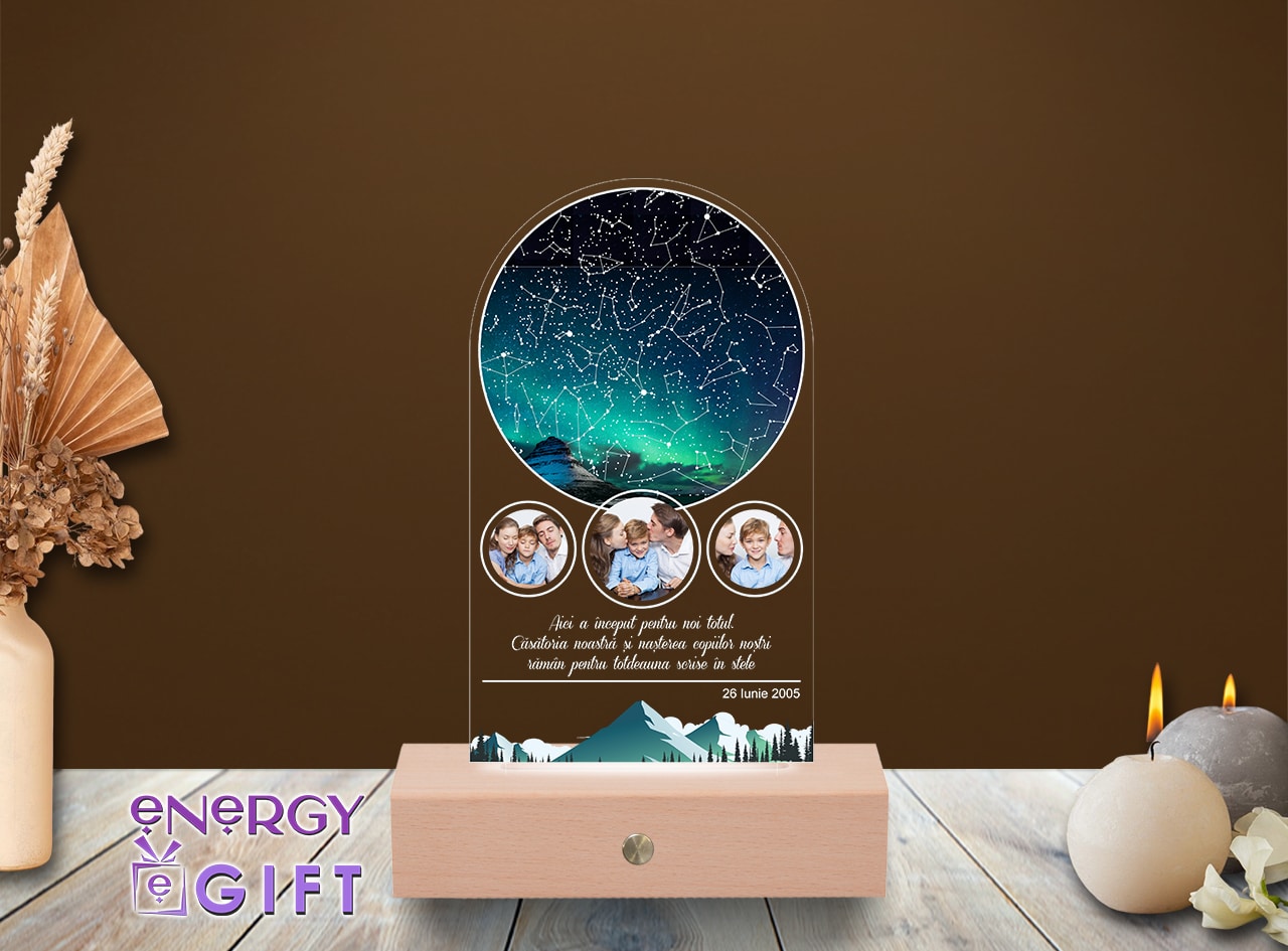 Lampa Led Personalizata – Harta Stelelor