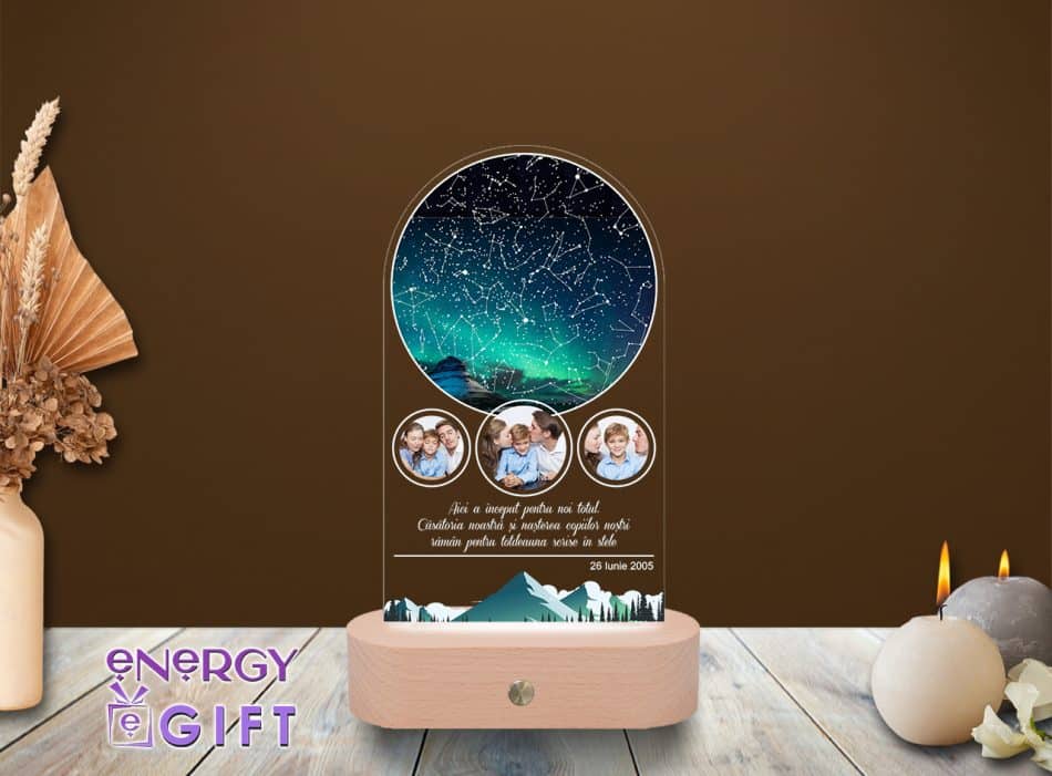 Lampa Led Personalizata – Harta Stelelor