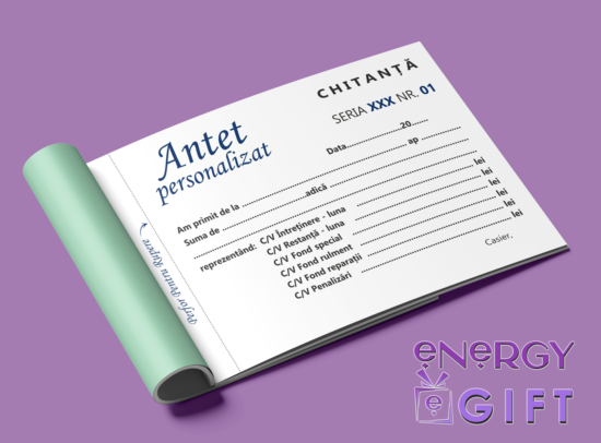 Chitanțier cu fond de rulment personalizat