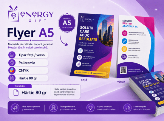 Printare Flyere A5 Color Față / Verso – Hârtie 80 gr