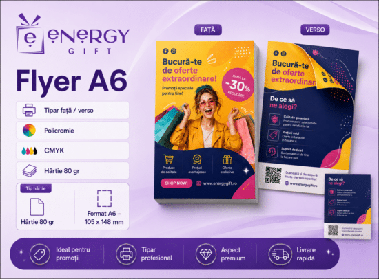 Printare Flyere A6 Color Față / Verso – Hârtie 80 gr