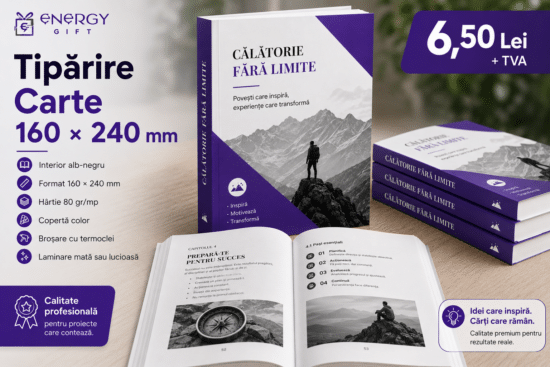 Tipărire Carte 160 × 240 mm – Interior Alb-Negru
