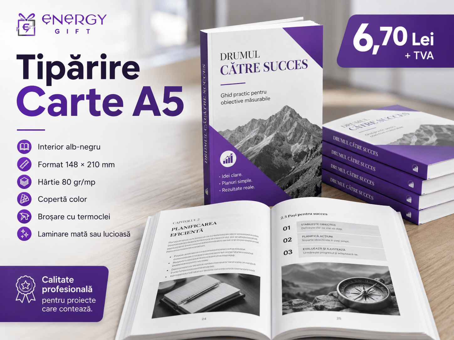Tipărire Carte A5 – Interior Alb-Negru