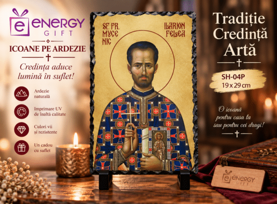 Icoana Sfântul Preot Mucenic Ilarion Felea pe ardezie